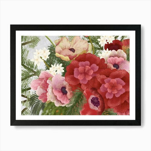 Red poppies and - poppies, peonies